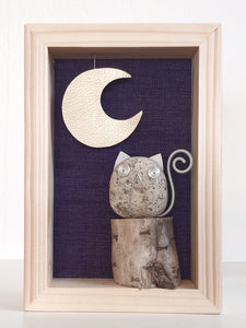 Gattino e luna su sfondo viola MIDI