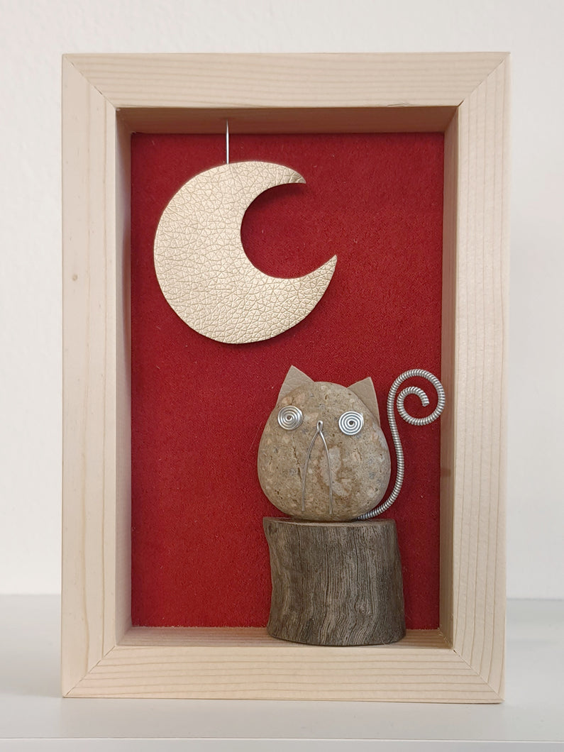 Gattino e luna su sfondo rosso MIDI