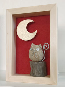 Gattino e luna su sfondo rosso MIDI