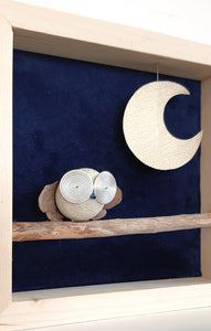 Gufo e luna su sfondo blu MAXI