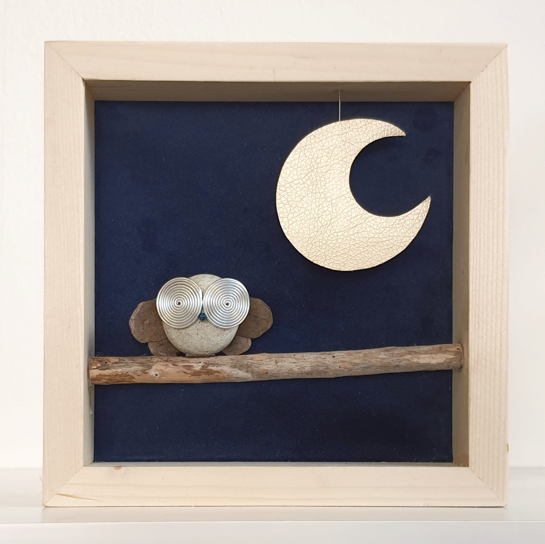 Gufo e luna su sfondo blu MAXI