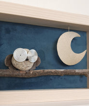 Carica l&#39;immagine nel visualizzatore di Gallery, Gufetto sul ramo e luna su sfondo petrolio MIDI