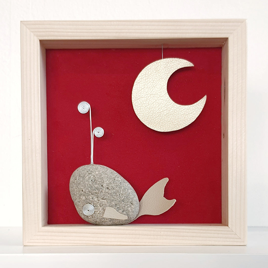 Balenottera e luna su sfondo rosso MIDI