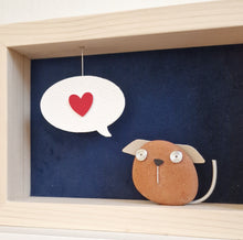 Carica l'immagine nel visualizzatore di Gallery, Cagnolino e cuore su sfondo blu navy