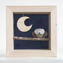 Carica l&#39;immagine nel visualizzatore di Gallery, Gufetto su sfondo blu con luna dorata MINI