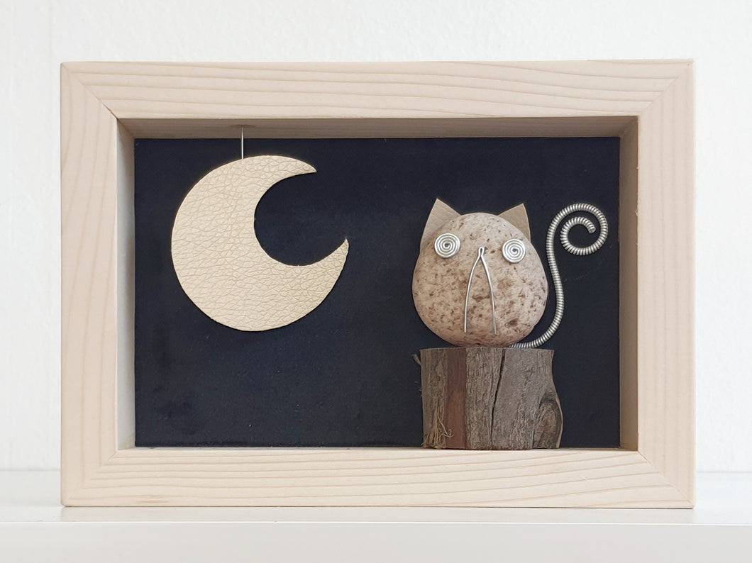 Gatto che guarda la luna con sfondo nero MIDI