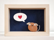 Carica l'immagine nel visualizzatore di Gallery, Cagnolino e cuore su sfondo blu navy