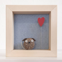 Carica l&#39;immagine nel visualizzatore di Gallery, Cagnolino e cuore su sfondo celeste MINI