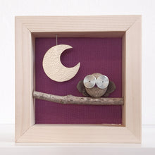 Carica l&#39;immagine nel visualizzatore di Gallery, Gufetto su sfondo verde con luna dorata MINI