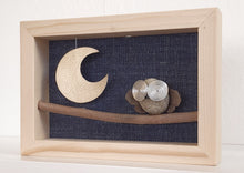 Carica l&#39;immagine nel visualizzatore di Gallery, Gufetto sul ramo e luna su sfondo blu MIDI
