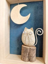 Carica l&#39;immagine nel visualizzatore di Gallery, Gatto che guarda la luna con sfondo petrolio MIDI