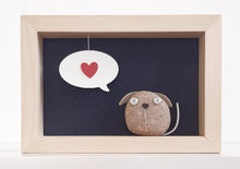 Carica l&#39;immagine nel visualizzatore di Gallery, Cagnolino e cuore su sfondo blu navy
