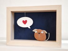 Carica l'immagine nel visualizzatore di Gallery, Cagnolino e cuore su sfondo blu navy