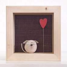 Carica l&#39;immagine nel visualizzatore di Gallery, Cagnolino e cuore su sfondo cioccolato MINI