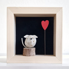 Carica l'immagine nel visualizzatore di Gallery, Cagnolino e cuore su sfondo nero MINI