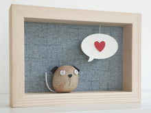 Carica l&#39;immagine nel visualizzatore di Gallery, Cagnolino e cuore su sfondo azzurro