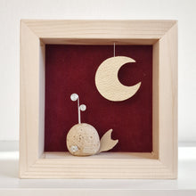 Carica l'immagine nel visualizzatore di Gallery, Balenottera e luna su sfondo amaranto MINI