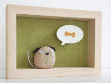 Carica l&#39;immagine nel visualizzatore di Gallery, Cagnolino e osso su sfondo verde