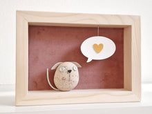 Carica l'immagine nel visualizzatore di Gallery, Cagnolino e cuore su sfondo cipria