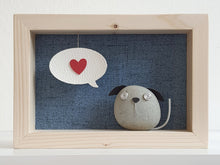 Carica l&#39;immagine nel visualizzatore di Gallery, Cagnolino e cuore su sfondo azzurro