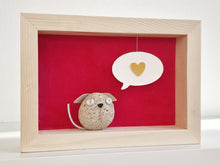Carica l'immagine nel visualizzatore di Gallery, Cagnolino e cuore su sfondo fucsia