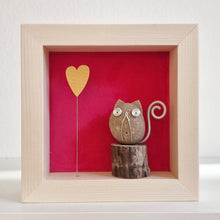 Carica l&#39;immagine nel visualizzatore di Gallery, Gattino su sfondo fucsia con cuore giallo MINI