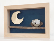 Carica l&#39;immagine nel visualizzatore di Gallery, Gufetto sul ramo e luna su sfondo petrolio MIDI