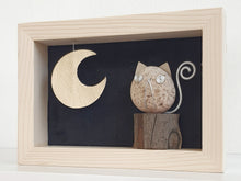 Carica l&#39;immagine nel visualizzatore di Gallery, Gatto che guarda la luna con sfondo nero MIDI