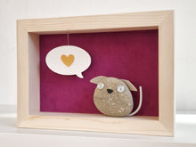 Carica l'immagine nel visualizzatore di Gallery, Cagnolino e cuore su sfondo viola