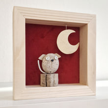 Carica l&#39;immagine nel visualizzatore di Gallery, Cagnolino e luna su sfondo amaranto MINI