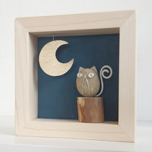 Carica l&#39;immagine nel visualizzatore di Gallery, Gattino su sfondo petrolio con luna oro MINI