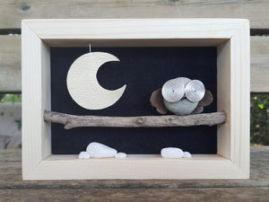 Gufetto sul ramo e luna MIDI