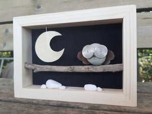 Gufetto sul ramo e luna MIDI