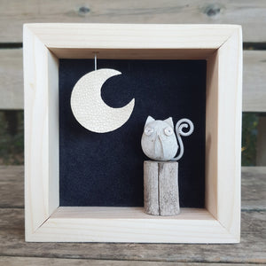 Gattino e luna su sfondo nero MINI