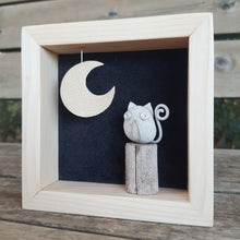 Carica l&#39;immagine nel visualizzatore di Gallery, Gattino e luna su sfondo nero MINI