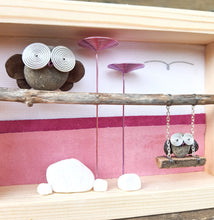 Carica l&#39;immagine nel visualizzatore di Gallery, Gufetto sull&#39;altalena con sfondo rosa MIDI